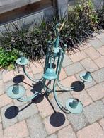 Groene retro luster, Huis en Inrichting, Lampen | Kroonluchters, Ophalen, Gebruikt, Metaal, Retro