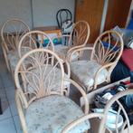 6 chaises en rotin-bambou, Huis en Inrichting, Stoelen, Ophalen, Gebruikt, Riet of Rotan, Vijf, Zes of meer stoelen