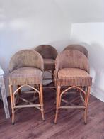 Vintage barkrukken van Lloyd Loom (Vincent Sheppard)., Ophalen, Gebruikt, Met voetsteun, 4 krukken