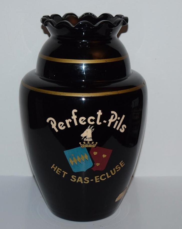 Het Sas - Ecluse / Perfect Pils /  Oude vaas in Booms glas, Verzamelen, Biermerken, Gebruikt, Overige typen, Overige merken, Ophalen of Verzenden