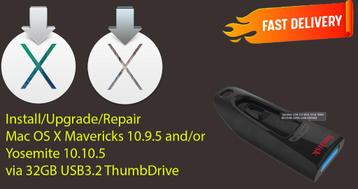 OSX Mavericks 10.9.5+OSX Yosemite 10.10.5 USB Installer 32GB beschikbaar voor biedingen