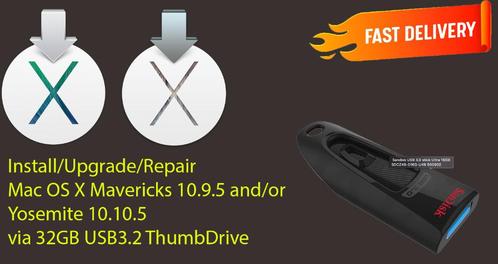 OSX Mavericks 10.9.5+OSX Yosemite 10.10.5 USB Installer 32GB, Computers en Software, Besturingssoftware, Nieuw, MacOS, Verzenden