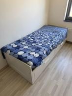 Uitschuifbaar bed Brimnes met matrassen en meer, Huis en Inrichting, Ophalen, Wit, Tweepersoons, 80 cm