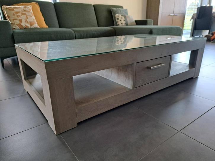 Salontafel, Huis en Inrichting, Tafels | Salontafels, Gebruikt, Glas, Ophalen