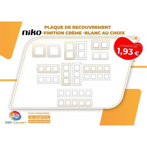 Plaques de recouvrement Niko-Finitions crème -blanc au choix, Bricolage & Construction, Électricité & Câbles, Neuf, Envoi
