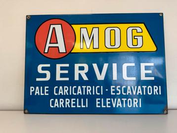 Panneau d'affichage émaillé AMOG Service, Enlèvement ou Envoi, Utilisé, Panneau publicitaire