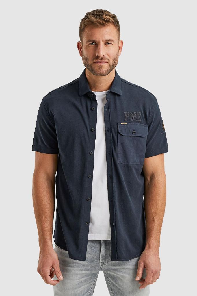 PME Legend hemd Jersey Piqué Navy - Maat M - Nieuw met label, Kleding | Heren, Overhemden, Nieuw, Halswijdte 39/40 (M), Blauw