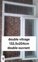 PVC-frame met dubbele beglazing 132 x 204 cm, Ophalen of Verzenden, Zo goed als nieuw
