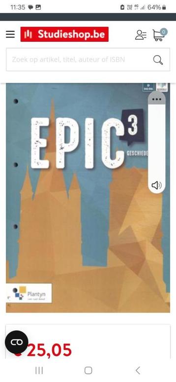 Leerboek Epic 3 geschiedenis beschikbaar voor biedingen