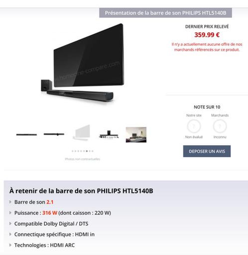 PHILIPS HTL5140B/12 soundbar, Audio, Tv en Foto, Soundbars, Gebruikt, Bluetooth, Ophalen