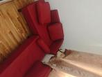 Te koop: 2 loungestoelen, kussens en rode bolster bor, Huis en Inrichting, Ophalen, Zo goed als nieuw, Tweepersoons, Kunststof