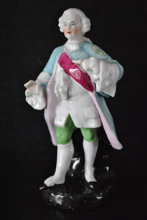 RARE Statuette du Roi Louis XVI porcelaine polychrome XIXe, Antiek en Kunst, Antiek | Porselein, Ophalen of Verzenden