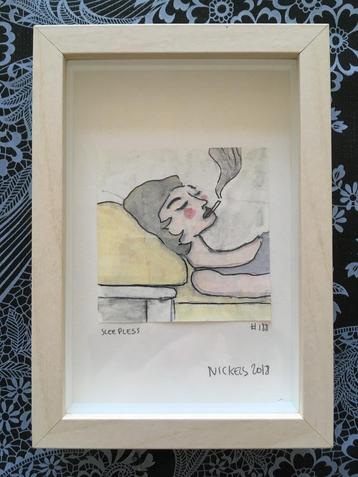 „Sleepless” Nickels 2018 - Originele tekening op Post-It beschikbaar voor biedingen