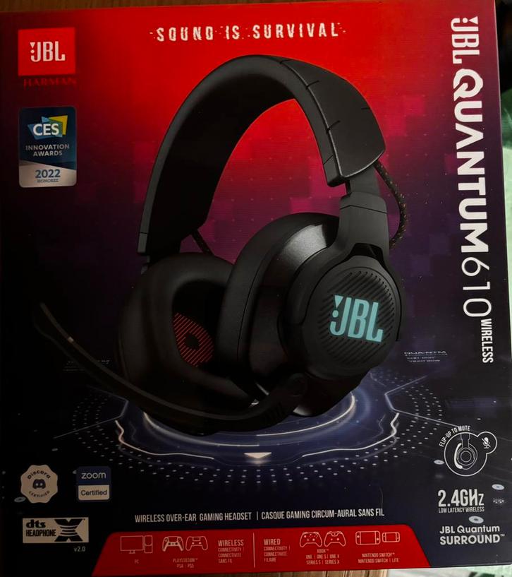 JBL wireless gamers headset, Computers en Software, Headsets, Nieuw, Over-ear, Draadloos, Gaming headset, Inklapbare microfoon