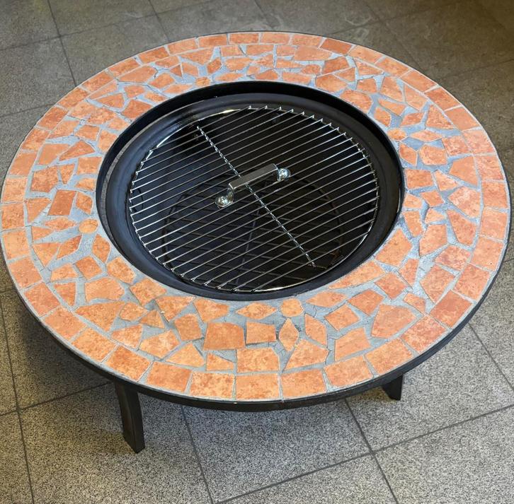 Terrashaard met BBQ grillrooster, Tuin en Terras, Tuinhaarden, Zo goed als nieuw, Ophalen