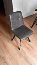 6 blauwgrijze stoelen, Huis en Inrichting, Ophalen, Leer, Zo goed als nieuw, Modern