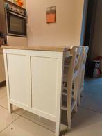 Keuken eiland met 2 bar krukken, Huis en Inrichting, Keuken | Keukenelementen, Ophalen, Zo goed als nieuw