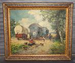huile sur toile roulotte signe h moyhert, Antiquités & Art, Art | Peinture | Classique, Enlèvement ou Envoi