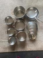 7delige  set koopotten/pannen Demeyere mt deksels, Huis en Inrichting, Keuken | Potten en Pannen, Ophalen, Inox, Keramische plaat