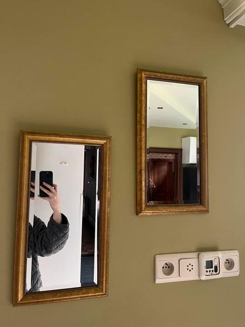 Set van 2 Klassieke Spiegels met Gouden Lijst – Vintage Look, Huis en Inrichting, Woonaccessoires | Spiegels, Gebruikt, Ophalen