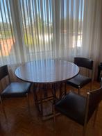 Table  bois Avec 3 chaise cuire, Maison & Meubles