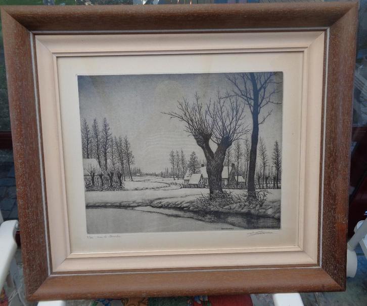 Ets Emiel De Cooman, Antiek en Kunst, Kunst | Etsen en Gravures, Ophalen