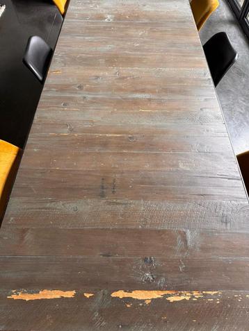 Grote houten tafel met stoelen, Huis en Inrichting, Ophalen, Gebruikt