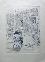 FRANK MAIEU / RETROSPECTIEVE / ZW-W ETS + GOUACHE / 53x39cm, Antiek en Kunst, Kunst | Litho's en Zeefdrukken, Ophalen of Verzenden