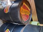Olievaten met reclame kasteelbier rouge, Ophalen, Gebruikt, Overige typen