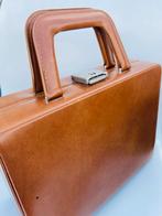 Vintage lederen handtas, Handtassen en Accessoires, Tassen | Damestassen, Ophalen of Verzenden, Zo goed als nieuw, Bruin, Handtas