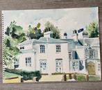 Aquarel Villa Wit gesigneerd, Antiek en Kunst, Ophalen of Verzenden