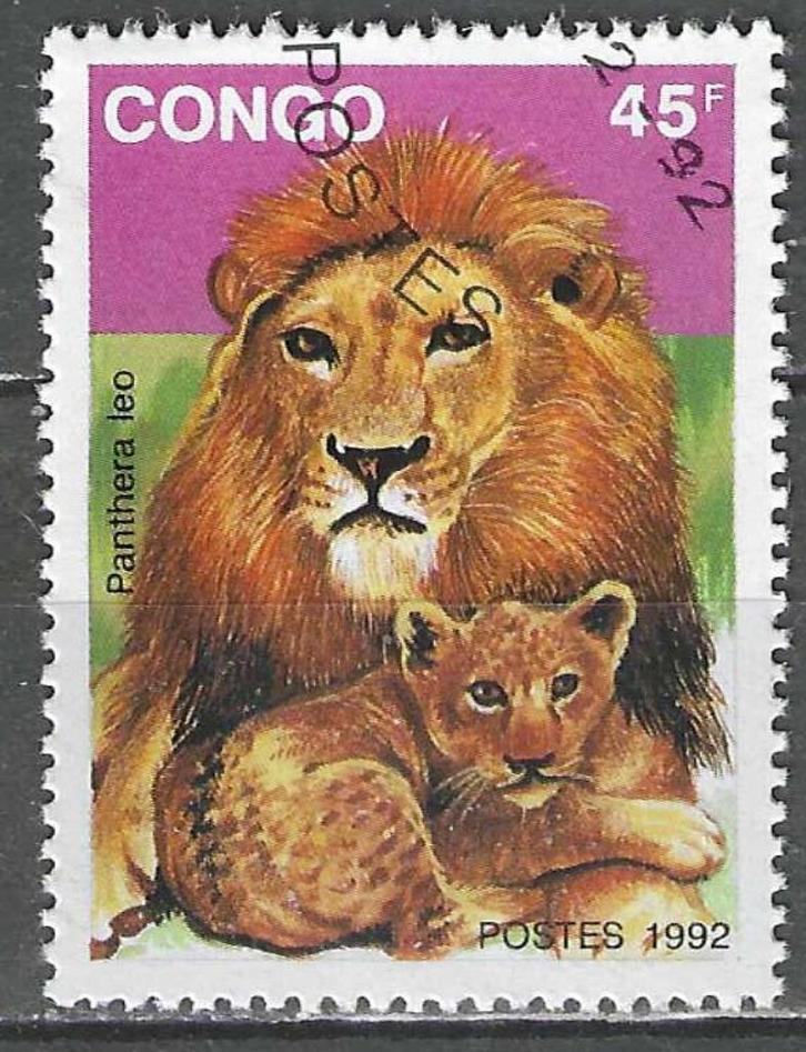 Congo Brazzaville 1992 - Yvert 962L - Wilde katachtigen (ST), Postzegels en Munten, Postzegels | Afrika, Verzenden