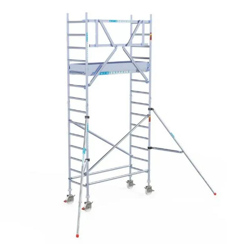 stelling Euroscaffold te huur, Doe-het-zelf en Bouw, Steigers, Zo goed als nieuw, Rolsteiger of Kamersteiger, 2 tot 5 meter, Ophalen