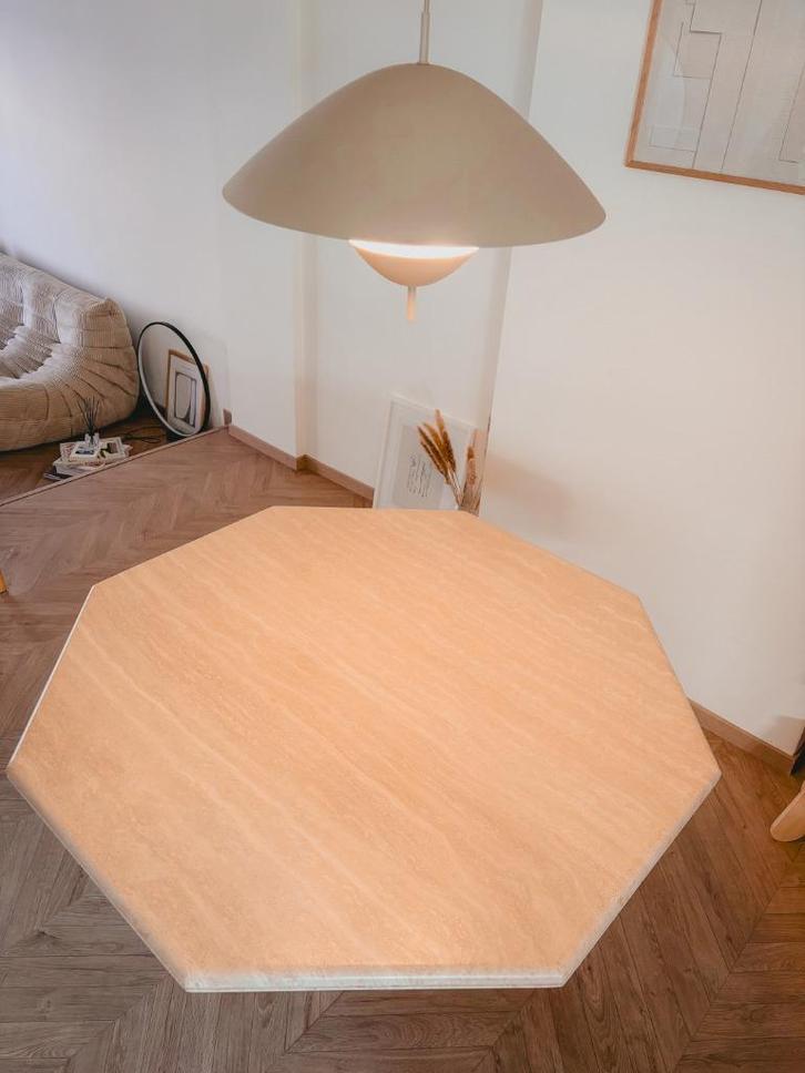 Travertin eettafel, Huis en Inrichting, Tafels | Eettafels, 100 tot 150 cm, Vier personen, Ophalen