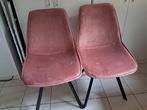 2 roze velvet stoelen te koop, Ophalen, Zo goed als nieuw