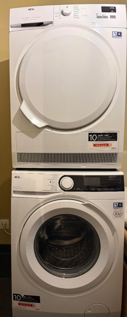 Wasmachine AEG + Droogkast AEG 7000 Serie, Elektronische apparatuur, Wasmachines, Zo goed als nieuw, Voorlader, 8 tot 10 kg, 1200 tot 1600 toeren
