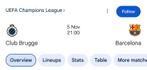 Club Brugge vs Barcelona Champions, Tickets en Kaartjes
