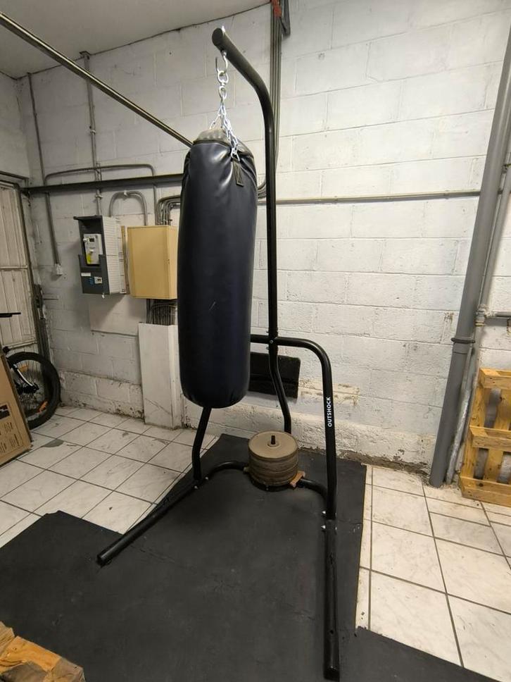 Bokszak met verzwaarde metalen steun + handschoenen, Sport en Fitness, Fitnessmaterialen