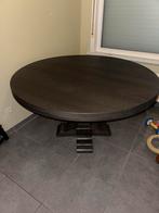 Bruine ronde tafel, Huis en Inrichting, Tafels | Eettafels, Ophalen, Zo goed als nieuw