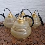 Quatre magnifiques lampes suspendues en verre vintage origin, Enlèvement ou Envoi