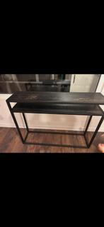 Zwarte sidetable zwart metaal, Huis en Inrichting, Ophalen, Zo goed als nieuw, Metaal
