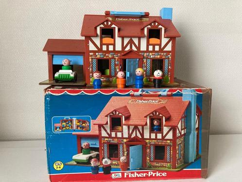 Vintage huis Fisher price met originele doos en toebehoren, Enfants & Bébés, Jouets | Fisher-Price, Utilisé, Set de jeu, Enlèvement ou Envoi