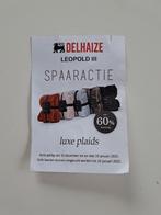 Action-épargne "Plaids de luxe" chez Delhaize Leopold III à, Cadeaubon