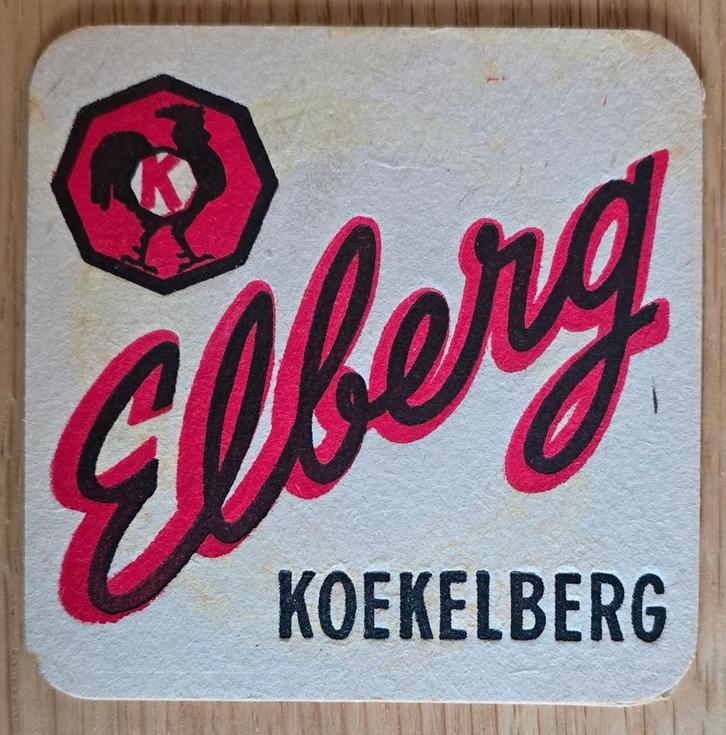 Elberg Koekelberg sous-bock bierviltje bierdeckel coaster, Collections, Marques de bière, Utilisé, Sous-bock, Enlèvement ou Envoi