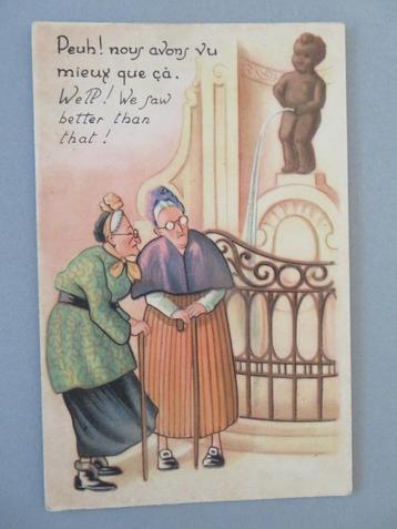 carte postale ancienne satire Manneke Pis Bruxelles, Envoi, 1920 à 1940, Non affranchie, Bruxelles (Capitale)