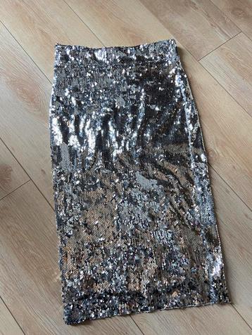 Essentiel antwerp glitter rok zilver 36 