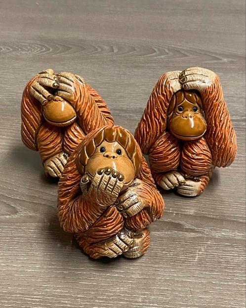 3 singes de la sagesse de Rosa, NEUFS prix : 50€, Verzamelen, Beelden en Beeldjes, Nieuw, Dier, Ophalen of Verzenden