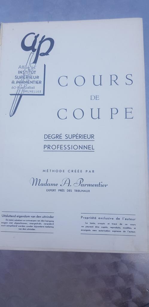 Cahier d'enseignement gute couture Mme Parmentier Bruxelles, Livres, Conseil, Aide & Formation, Enlèvement ou Envoi