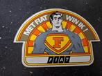 Vintage sticker automerk Fiat Superman, Ophalen of Verzenden, Zo goed als nieuw, Auto of Motor