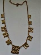 Hilly's : goudkleur halsketting ketting golvende plaatjes, Goud, Ophalen of Verzenden, Zo goed als nieuw